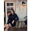 Kadın Uzun Kollu Bisiklet Yaka şardonlu Kalın Fitilli Kaşkorse Mini Boy Elbise