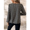 Kadın Uzun Kollu Damla Detaylı Yaka Desenli Süprem Bluz