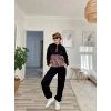 Kadın Uzun Kollu eopar Detay weat Ve Yanı eopar şerit Detay Pantolon Ikili Takım