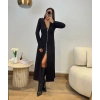 Kadın Uzun Kollu önden Fermuarlı Ithal Krep Elbise