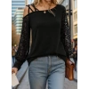 Kadın Uzun Kollu Tek Omuzu çapraz şerit Detaylı Viskon Iki Iplik Bluz
