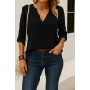 Kadın Uzun Kollu V Yakalı Ithal Krep Bluz