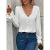 Kadın Uzun Kollu V Yakalı önden Düğmeli Bluz