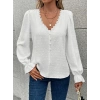 Kadın Uzun Kollu V Yakalı önden Düğmeli Bluz