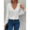 Kadın Uzun Kollu V Yakalı önden Düğmeli Bluz