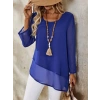 Kadın Uzun Kollu Yuvarlak Asimetrik Detaylı şifon Bluz