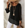 Kadın Uzun Kollu Yuvarlak Asimetrik Detaylı şifon Bluz