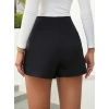 Kadın Yüksek Beli önden Büzgü Detaylı Ithal Krep Kısa Short Etek