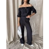 KETEN MADONNA YAKA KO HAIR ŞERİT  PANTOON TAKIM  iyah