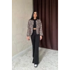 Leopar Leopar Desenli Kapitone Ceket