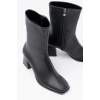 MSK-032 Siyah Topuklu Fermuarlı Kadın Bot