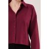 Ön Dikiş Detaylı Bordo Gömlek