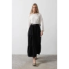 Pamuklu Beli Lastikli Etek  Siyah