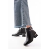 RM-504 Siyah Toka Aksesuarlı Topuklu Fermuarlı Günlük Kadın Bot