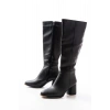RS-2432 Siyah Topuklu Fermuarlı Günlük Kadın Çizme