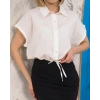 Sıfır kollu bağlamalı crop gömlek beyaz s255359