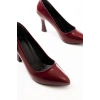 ST-001 Bordo Rugan Günlük 9 cm Topuklu Bayan Stiletto Ayakkabı