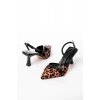 ST-005 Leopar Günlük 7 cm Topuklu Bayan Ayakkabı