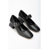 ST-006 Siyah Günlük 4 cm Topuklu Bayan Ayakkabı