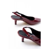 ST-1152 Bordo Rugan Günlük 7 cm Topuklu Kadın Ayakkabı
