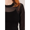 Transparan iyah Tül Basic Bluz