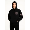 Üç İplik Kapüşonlu Ön Ve Arka Baskılı weathirt Hoodie  iyah