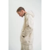 Unisex Double Oversize Kapşonlu Yıkamalı weathirt  Krem