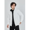 Unisex Tam Fermuarlı Kapşonlu  weathirt  Beyaz