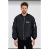 Unisex Uzun Kol Baskılı Bomber Ceket  iyah