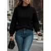 Uzun Kollu Yarı Balıkçı Yaka Triko Bluz