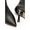 VRT-023 Siyah Yüksek İnce Topuklu Streç Kadın Bot