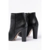 VRT-4801 Siyah Yüksek Kalın Topuklu Fermuarlı Kadın Bot
