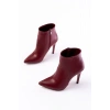 VRT-4802 Bordo Yüksek İnce Topuklu Fermuarlı Kadın Bot