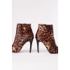 VRT-4802 Leopar Yüksek İnce Topuklu Fermuarlı Kadın Bot