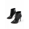 VRT-4802 Siyah Yüksek İnce Topuklu Fermuarlı Kadın Bot