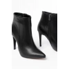 VRT-4802 Siyah Yüksek İnce Topuklu Fermuarlı Kadın Bot