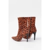 VRT-4811 Leopar Yüksek İnce Topuklu Fermuarlı Kadın Bot