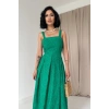 Yeşil Askılı Aparatlı Brode Elbise