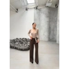Yüksek Bel Straight Fit Palazzo Pantolon