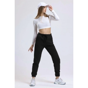 3 iplik şardonlu paça lastikli eşofman siyah is001