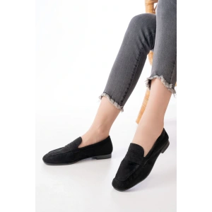 302 Siyah Süet Günlük Kadın Babet