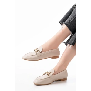 303 Bej Toka Aksesuarlı Günlük Kadın Babet