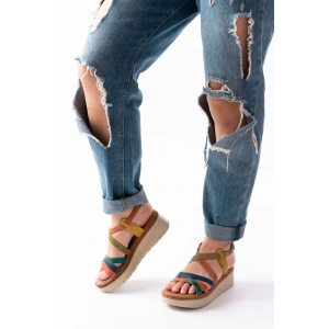 730-153 Multi Ortopedik Hakiki Deri Dolgu Kadın Sandalet