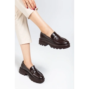 746-759 Kahve Yanki Yüksek Tabanlı Loafer Ayakkabı