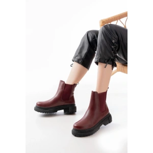 812-2137 Bordo Lastikli Günlük Kadın Bot