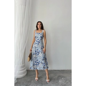 avi Çiçekli Viskon Elbise