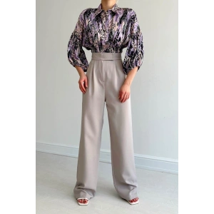 Beli Lastikli aten Gömlek  Lila