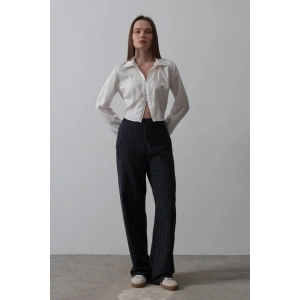 Beli Yarım astikli Palazzo Pantolon  acivertBeyaz