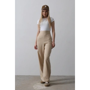 Beli Yarım Lastikli Palazzo Pantolon  Camel