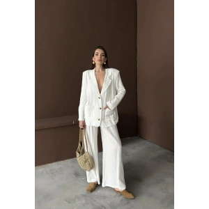 Beyaz Oversize üslin Takım